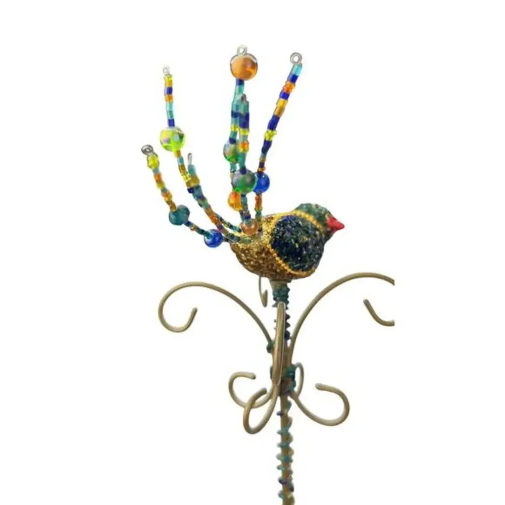 Pier 1‎ Imports Whimsical Bohemian Tall Beaded Bird Jewelry Stand